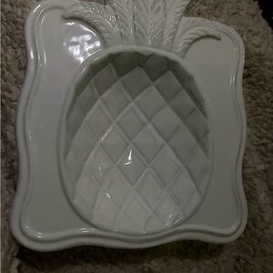 MudPie white Pineapple Shaped Ceramic small candy Dish
